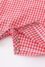 Load image into Gallery viewer, Watermelon Plaid Romper
