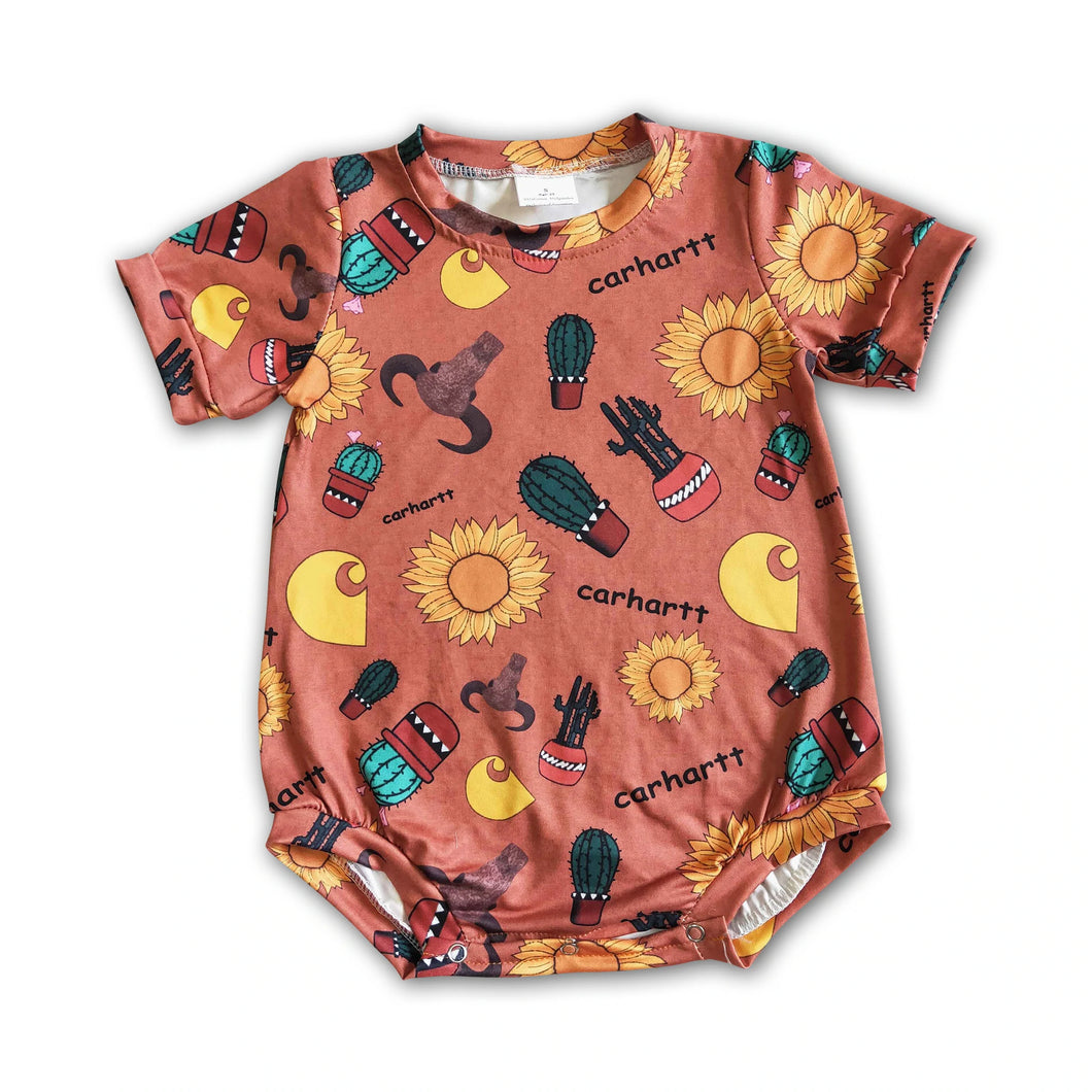 Sunflower Cow Cactus Romper