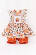 Load image into Gallery viewer, Pumpkin Embroidery Romper
