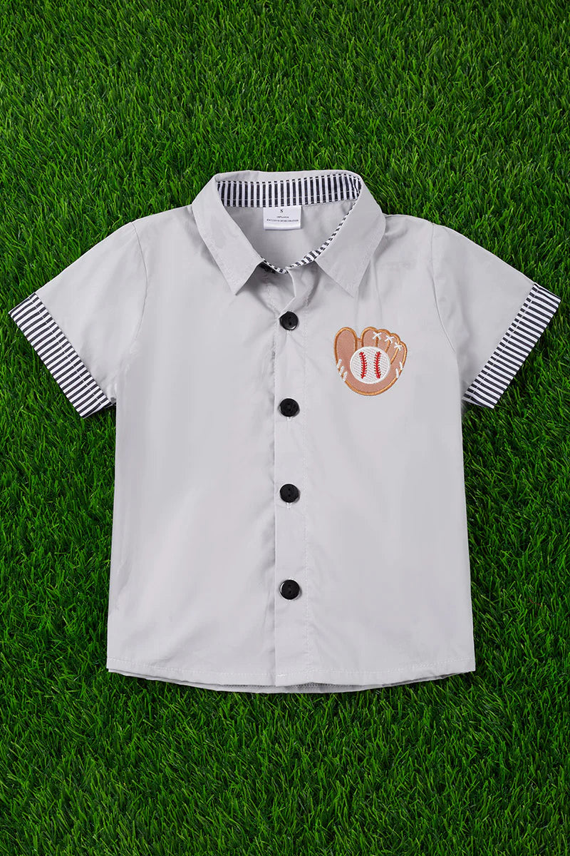 Baseball Game Button Up