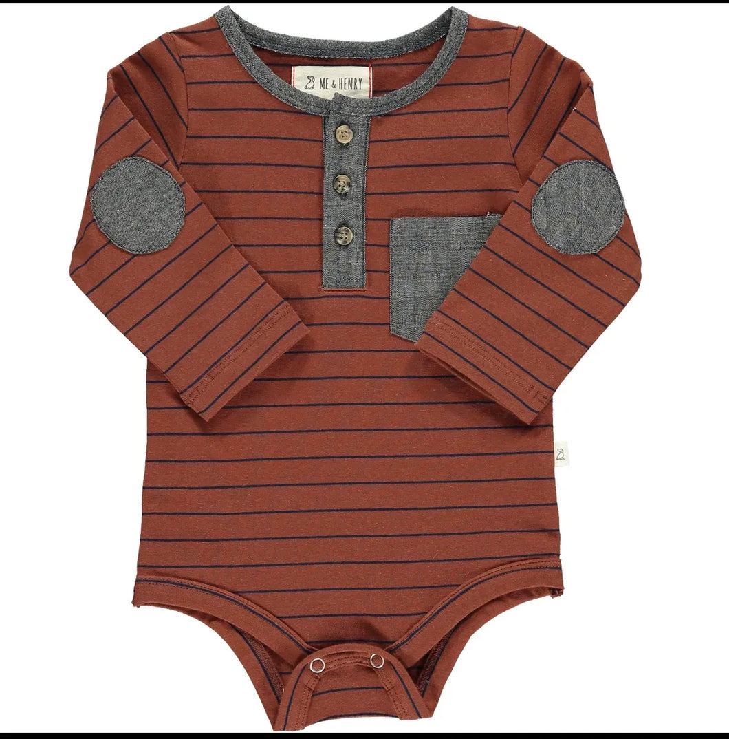 Stanton Brown Henley Onesie
