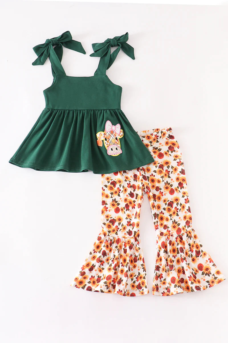 Cow Applique Pants Set