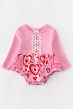 Load image into Gallery viewer, Pink Hearts Bubble Romper
