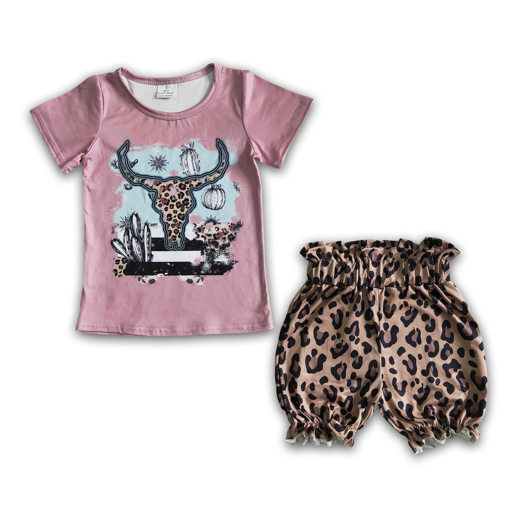 Leopard Bull Shorts Set