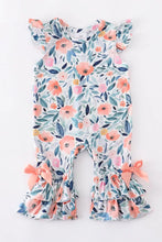 Load image into Gallery viewer, Coral floral romper
