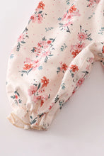 Load image into Gallery viewer, Beige Floral Smocked Romper
