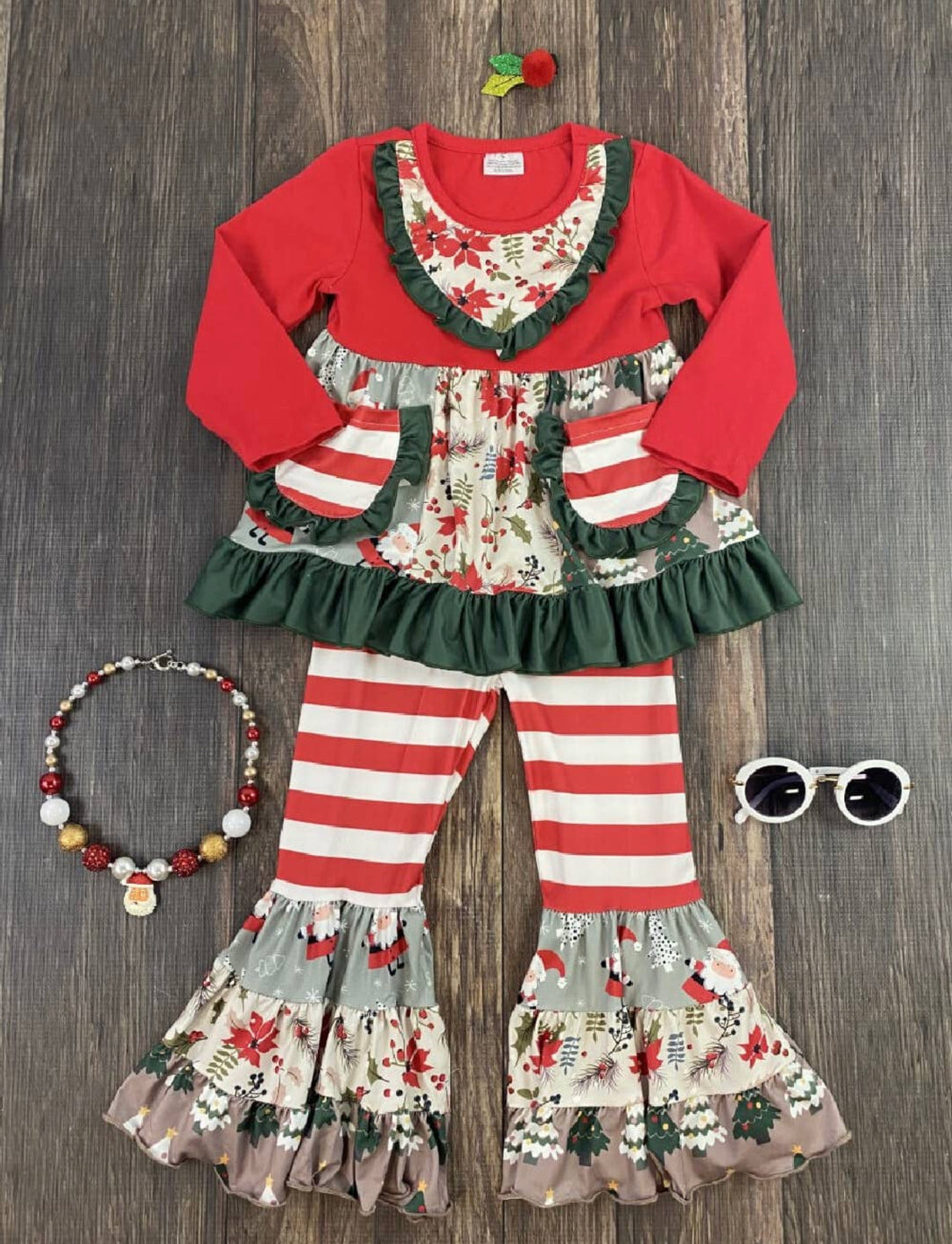 Red Christmas Tunic Bell Set