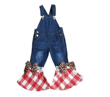 Load image into Gallery viewer, Plaid Denim Overalls
