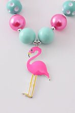 Load image into Gallery viewer, Flamingo Bubble Chunky Necklace
