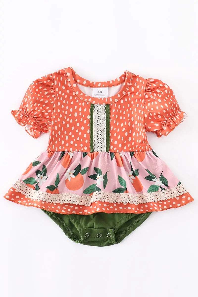 Orange Ruffle Romper