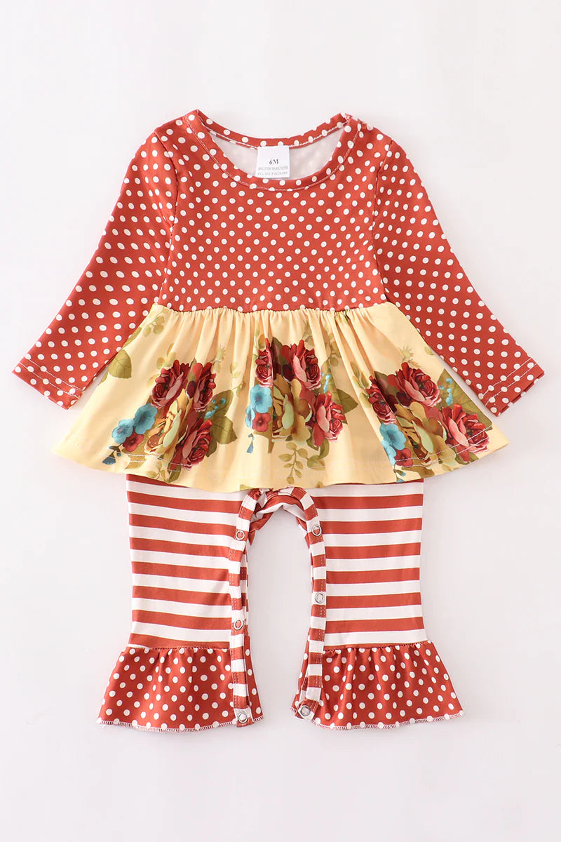 Floral Polkadot Romper